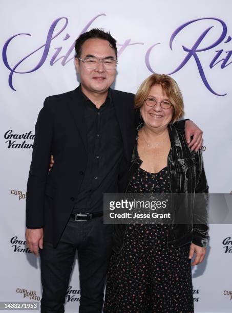 Chris Chan Lee and Vicki Greenleaf attend the "Silent River" Opening Night Theatrical Premiere at Laemmle Glendale on October 13, 2022 in Glendale,...