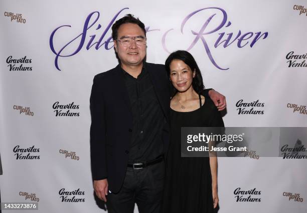 Chris Chan Lee and Eugenia Yuan attend the "Silent River" Opening Night Theatrical Premiere at Laemmle Glendale on October 13, 2022 in Glendale,...