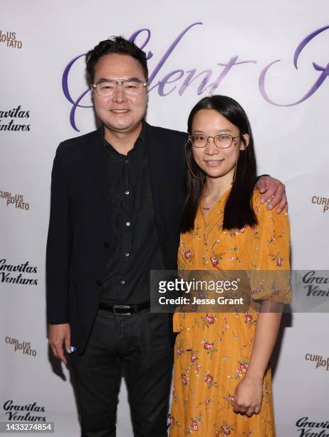 Chris Chan Lee and Nani Li Yang attend the "Silent River" Opening Night Theatrical Premiere at Laemmle Glendale on October 13, 2022 in Glendale,...