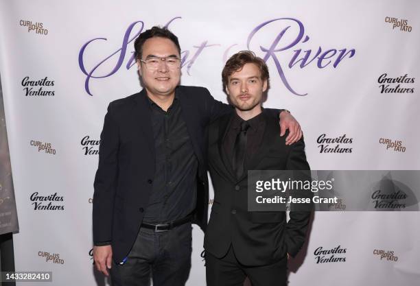 Chris Chan Lee and Steve Judy attend the "Silent River" Opening Night Theatrical Premiere at Laemmle Glendale on October 13, 2022 in Glendale,...
