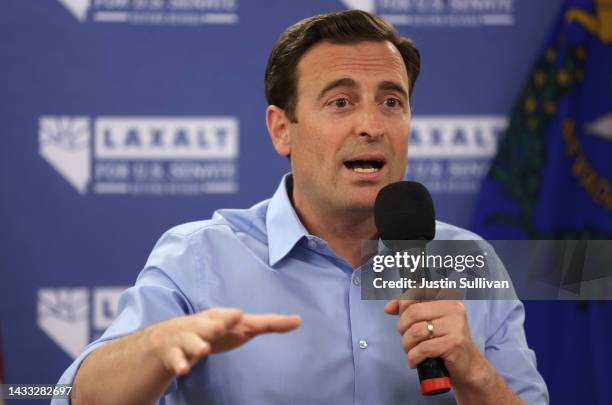 Nevada republican U.S. Senate candidate Adam Laxalt speaks during a Hispanic Heritage Month Fiesta at the RNC Hispanic Community Center on October...