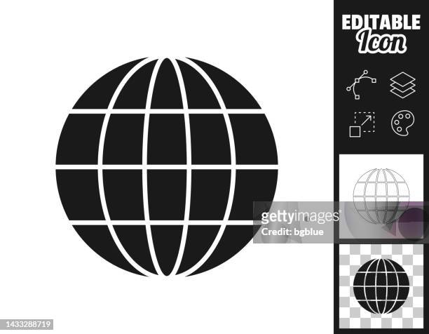 stockillustraties, clipart, cartoons en iconen met world. icon for design. easily editable - equator line