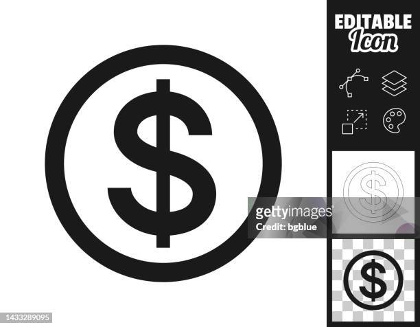illustrations, cliparts, dessins animés et icônes de pièce en dollars. icône pour le design. facilement modifiable - dollar sign