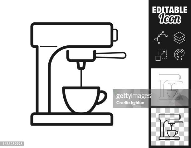 coffee machine. icon for design. easily editable - single serve coffee maker stock illustrations
