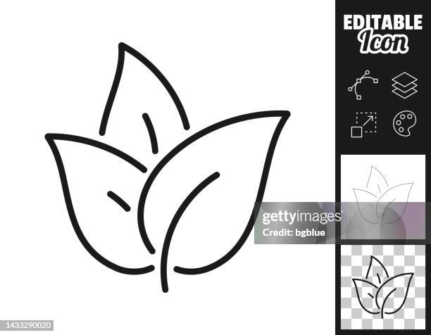 stockillustraties, clipart, cartoons en iconen met tea leaves. icon for design. easily editable - theeblaadjes