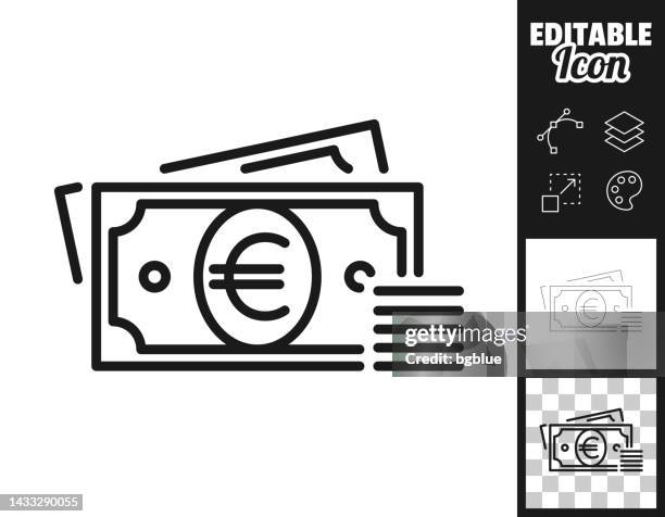 euro - cash money. icon for design. easily editable - european union euro note stock illustrations