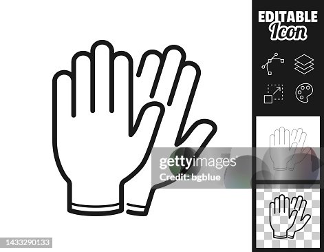 Protective rubber gloves. Icon for design. Easily editable Protective rubber gloves. Icon for design. Easily editable