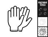 Protective rubber gloves. Icon for design. Easily editable