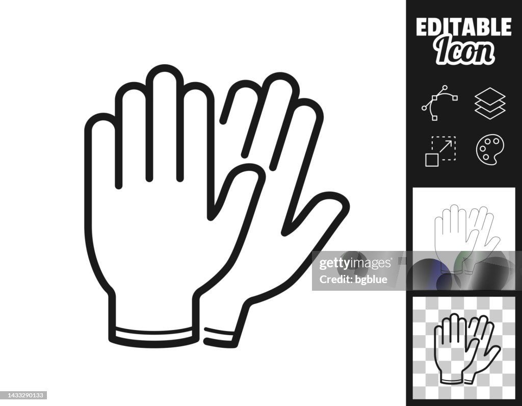 Protective rubber gloves. Icon for design. Easily editable