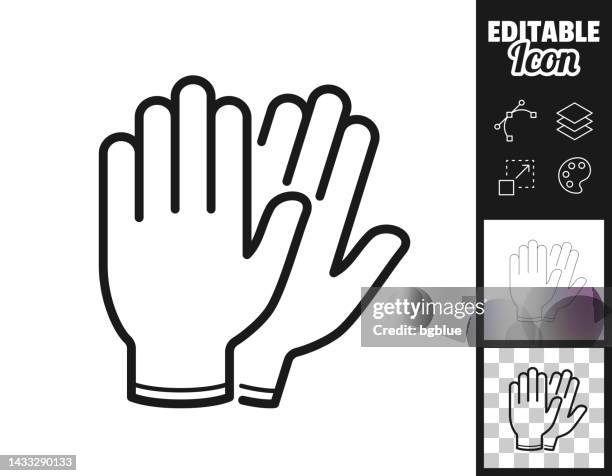 protective rubber gloves. icon for design. easily editable - surgical glove icon stock illustrations