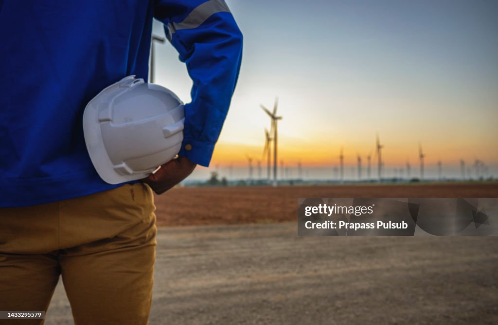 Portrait of a wind turbine engineer