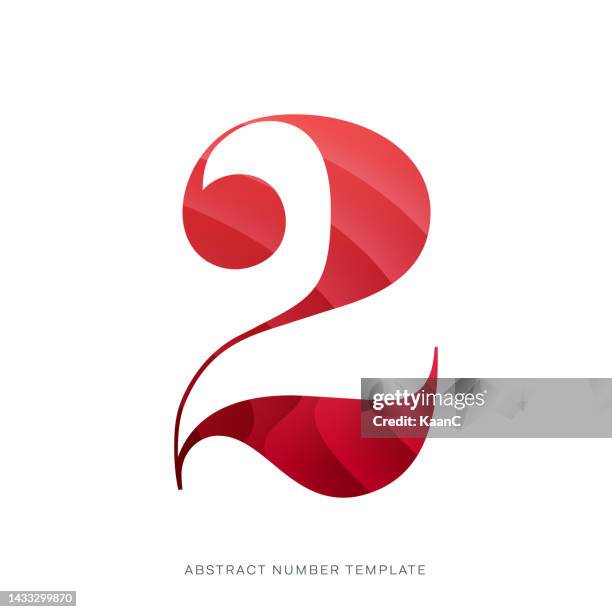 bildbanksillustrationer, clip art samt tecknat material och ikoner med abstract number template. anniversary number template isolated, anniversary icon label, anniversary symbol vector stock illustration - nummer 2