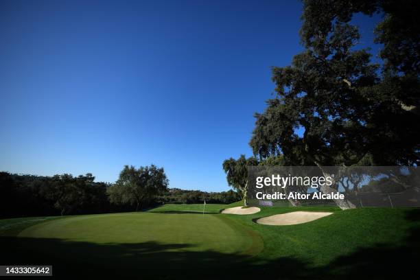 General view of the 5th green during Day Two of the Estrella Damm N.A. Andalucía Masters at Real Club Valderrama on October 14, 2022 in Cadiz, Spain.