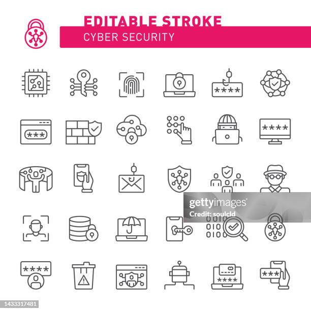 cyber security icons - web browser stock illustrations