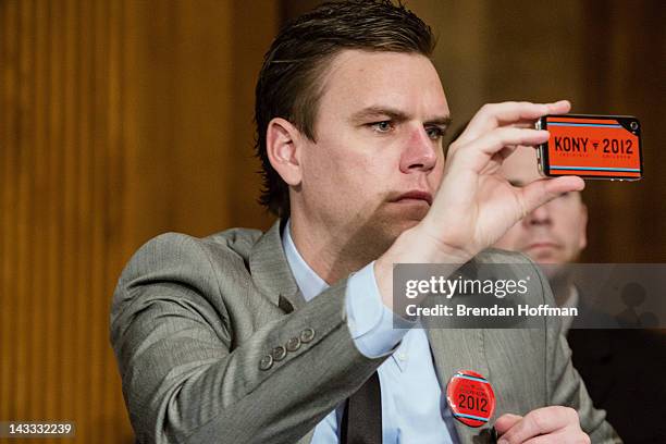 Ben Keesey, CEO of the charity Invisible Children, attends a Senate Foreign Relations Committee African Affairs Subcommittee hearing on Capitol Hill...