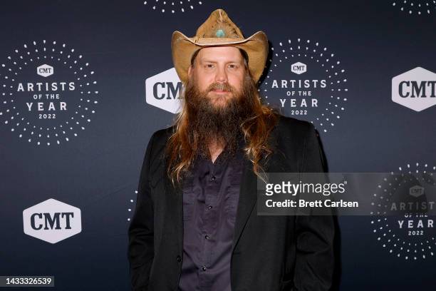 In this photo released on October 14 Chris Stapleton attends the 2022 CMT Artists of the Year at Schermerhorn Symphony Center on October 12, 2022 in...