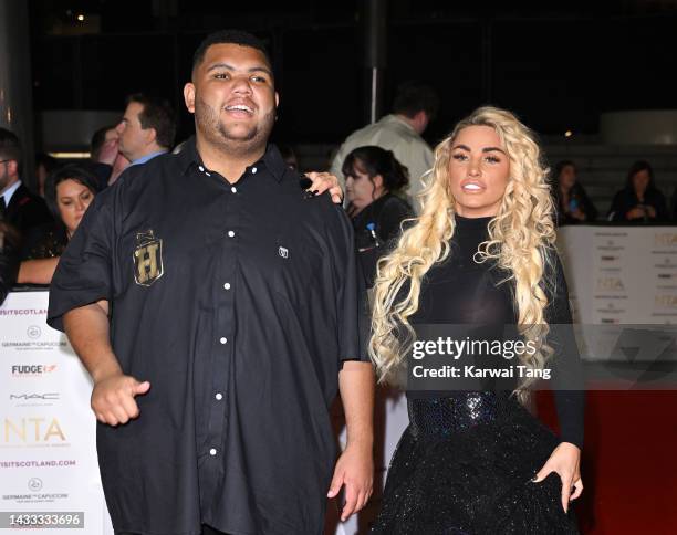 Harvey Price and Katie Price attend the National Television Awards 2022 at OVO Arena Wembley on October 13, 2022 in London, England.