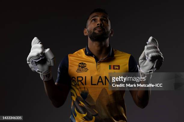 Chamika Karunaratne poses during the Sri Lanka ICC Men's T20