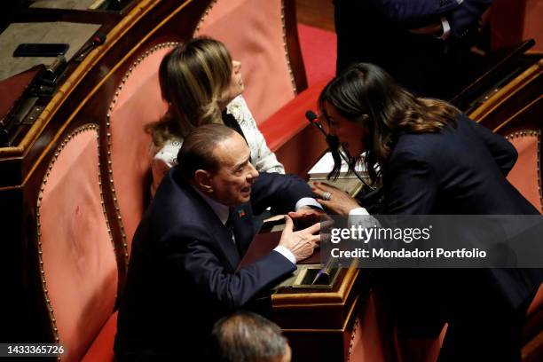 Prima seduta XIX Legislatura e votazione per lelezione del presidente del Senato. In the photo Silvio Berlusconi, Maria Elisabetta Alberti Casellati...