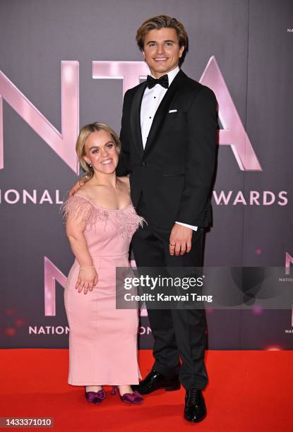 Ellie Simmonds and Nikita Kuzmin in the winners' room at the National Television Awards 2022 at OVO Arena Wembley on October 13, 2022 in London,...