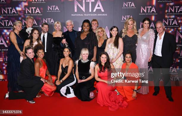 The team from 'This Morning' including Holly Willoughby, Phillip Schofield, Judy Love and Rochelle Humes with the Best Daytime award for 'This...