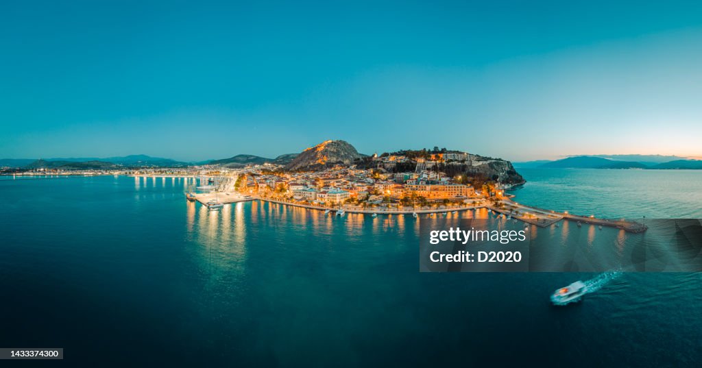 Argolida Aerial Panoramic Photo Of The Town Of Nafplio In Argolida Peloponnese ...