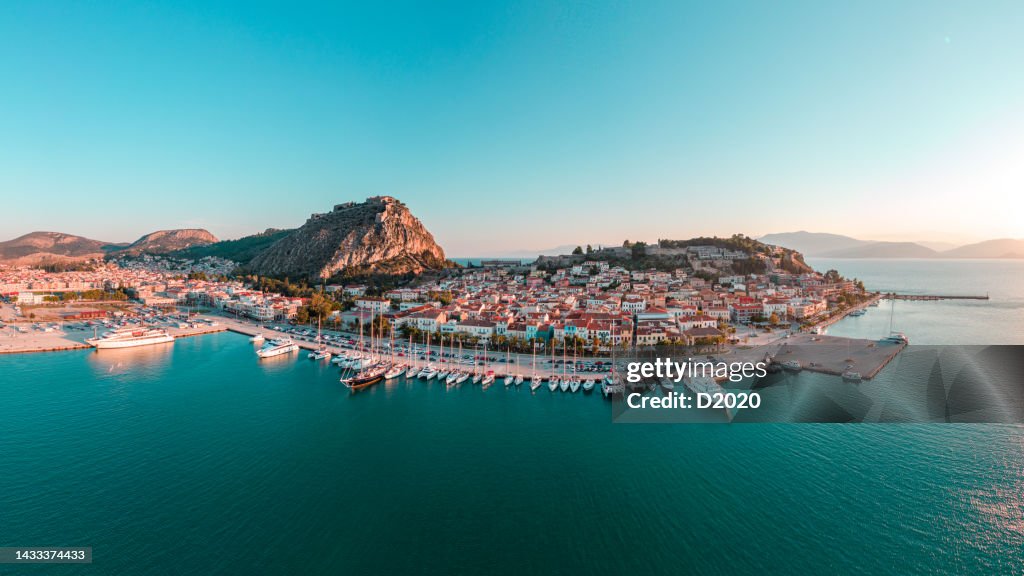 Argolida Aerial Panoramic Photo Of The Town Of Nafplio In Argolida Peloponnese ...