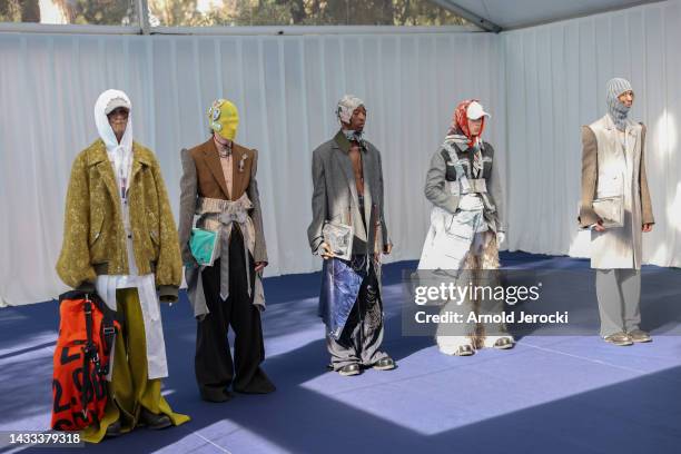 Models present creations during the 37th International Festival Of Fashion, Photography And Fashion Accessories on October 14, 2022 in Hyeres, France.