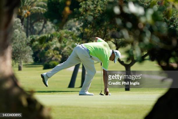 Adilson Da Silva of Brazil in action during Day One of the Farmfoods European Senior Masters hosted by Peter Baker 2022 at La Manga Club on October...