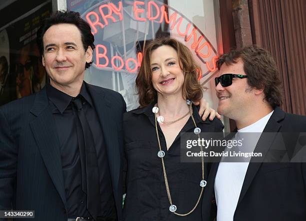 Actors John Cusack, Joan Cusack and Jack Black attend John Cusack being honored with a Star on the Hollywood Walk of Fame on April 24, 2012 in...