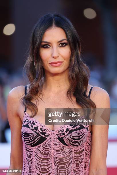 Elisabetta Gregoraci attends the red carpet for "La Cura" during the 17th Rome Film Festival at Auditorium Parco Della Musica on October 14, 2022 in...