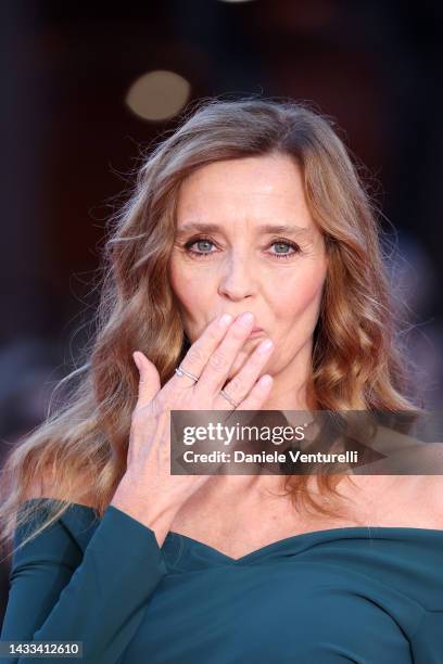 Eliana Miglio attends the red carpet for "La Cura" during the 17th Rome Film Festival at Auditorium Parco Della Musica on October 14, 2022 in Rome,...