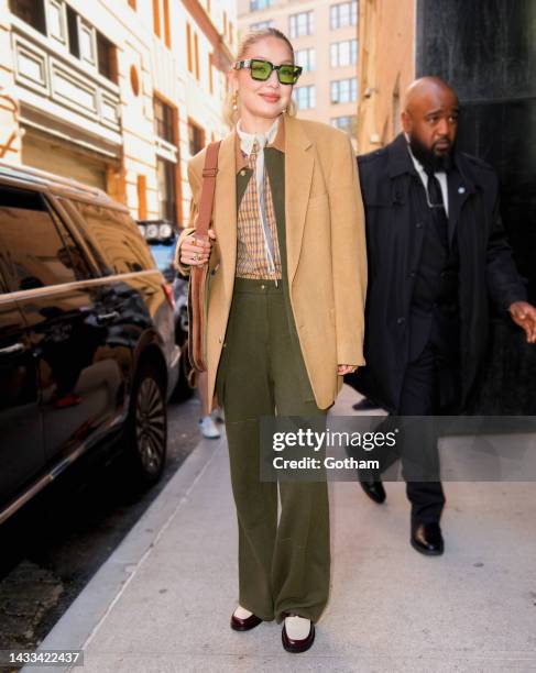 Gigi Hadid is seen on October 14, 2022 in New York City.