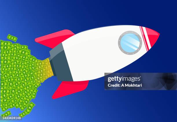 rocket launch budget, space exploitation budget...project launch budget, start-up budget... - missile launch stock illustrations