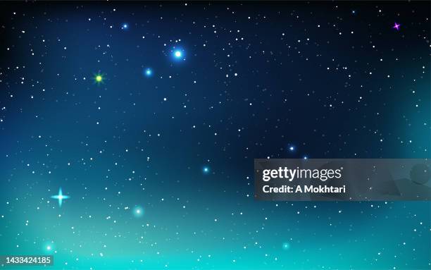 polar aurora, cosmos sky and astronomy. - rocky star stock illustrations