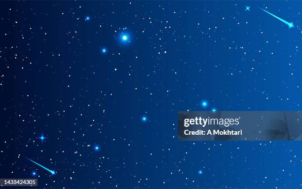 ilustrações de stock, clip art, desenhos animados e ícones de starry sky with meteorites. - apocalypse