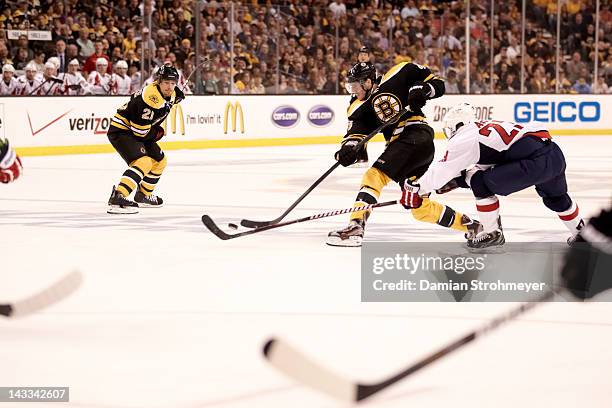 Boston Bruins David Krejci in action vs Washington Capitals at TD Garden. Game 5. Boston, MA 4/21/2012 CREDIT: Damian Strohmeyer