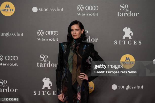 Actress Eva Green on the red carpet at the International Fantastic Film Festival of Catalonia, at the Hotel Melia Sitges, on 14 October, 2022 in...