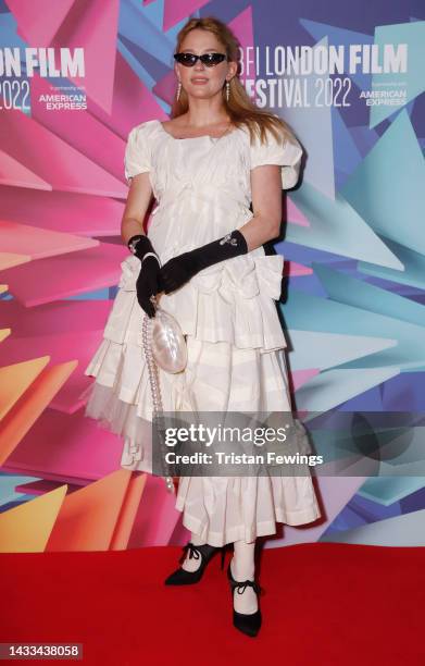 Haley Bennett attends the "She Is Love" world premiere during the 66th BFI London Film Festival at The Curzon Mayfair on October 14, 2022 in London,...