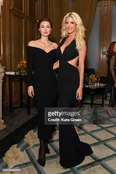 Lara Leito and Victoria Silvstedt attend the Art Ball 2022 at The Claridge's Brook Street on October 14, 2022 in London, England.
