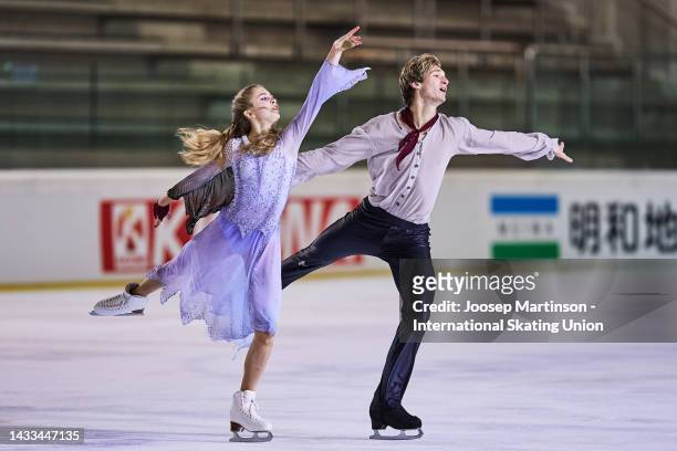 Leah Neset and Artem Markelov of the United States compete in the Junior Ice Dance Free Dance during the ISU Junior Grand Prix of Figure Skating at...