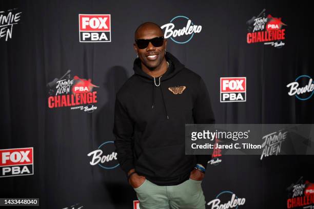 Hall of Famer Terrell Owens attends the Jimmie Allen PBA Challenge presented by Bowlero at Bowlero Matthews on October 05, 2022 in Matthews, North...