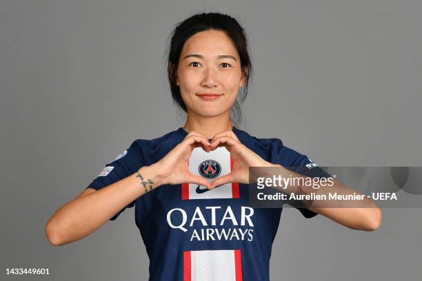 Yang Lina of Paris Saint-Germain poses for a photo during the Paris Saint-Germain UEFA Women's Champions League Portrait session on October 13, 2022...