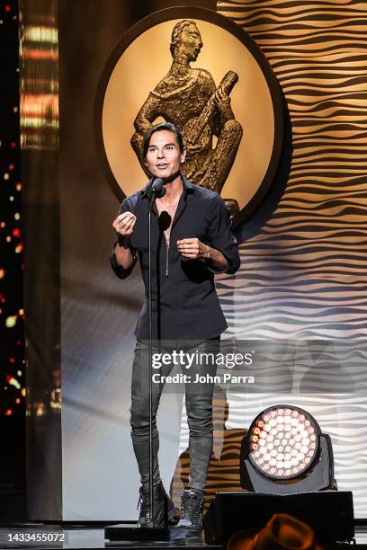 Julio Iglesias Jr. Seen onstage at the Latin Songwriters Hall Of Fame 10th Anniversary La Musa Awards at Hard Rock Live at Seminole Hard Rock Hotel &...