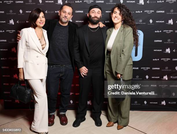 Rossella Rizzi, Daniele Tortora, Giorgio Testi and Verdiana Vitti attend the party for "Mahmood" at Alice Nella Città during the 17th Rome Film...