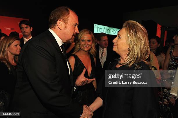 Actor / comedians Louis C.K., Amy Poehler and Secretary of State Hillary Rodham Clinton attend the TIME 100 Gala, TIME'S 100 Most Influential People...