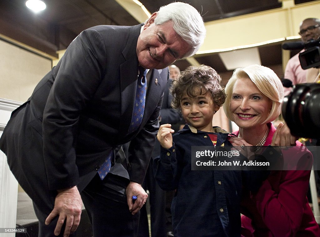 GOP Presidential Candidate Newt Gingrich Campaigns In North Carolina