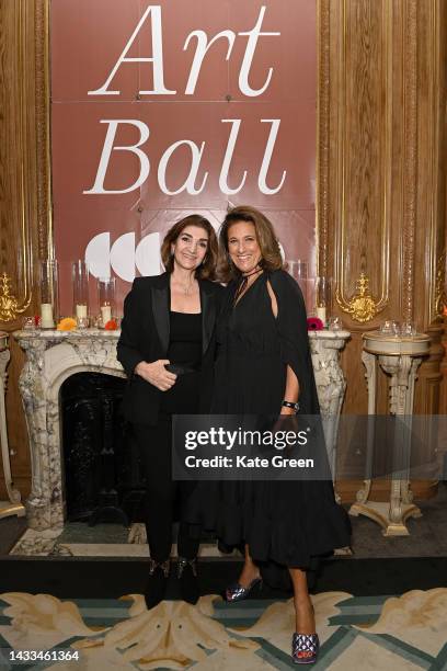 Katrin Radmacher and Fatima Maleki attend the Art Ball 2022 at The Claridge's Brook Street on October 14, 2022 in London, England.