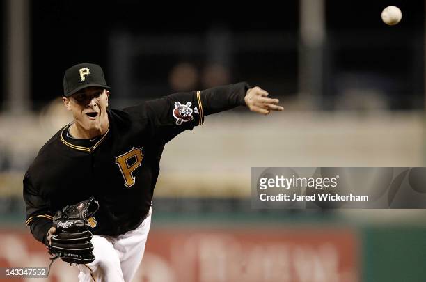 Tony Watson of the Pittsburgh Pirates pitches against the Colorado Rockies during the game on April 24, 2012 at PNC Park in Pittsburgh, Pennsylvania.