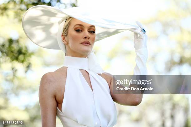 Simone Holtznagel attends Everest Race Day at Royal Randwick Racecourse on October 15, 2022 in Sydney, Australia.